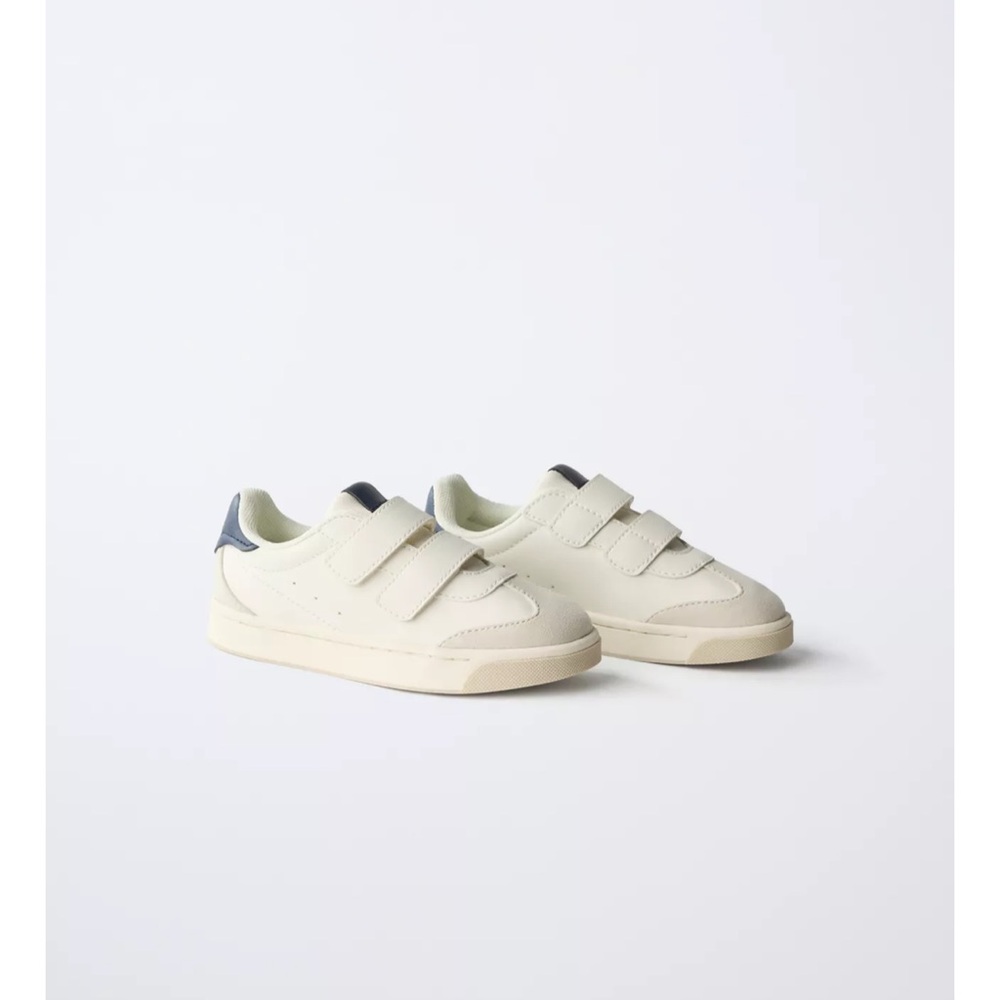 NWT Size 11 Zara Kids Toddler Boys Cream and Gray Sneakers